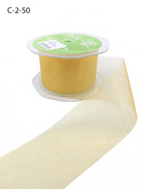 2 Inch Soft Shimmer Dark Gold Organza Ribbon