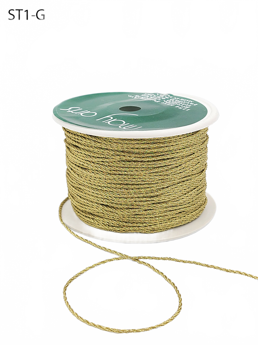 1 Millimeter Metallic Gold Metallic Twisted Chording