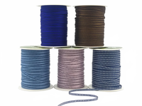 1/8 Inch Block Stitched Center Ribbon With Woven Edge