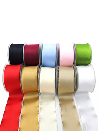 2 Inch Single Faced Satin Cut On The Bias Ribbon With Wavy Cut Edge