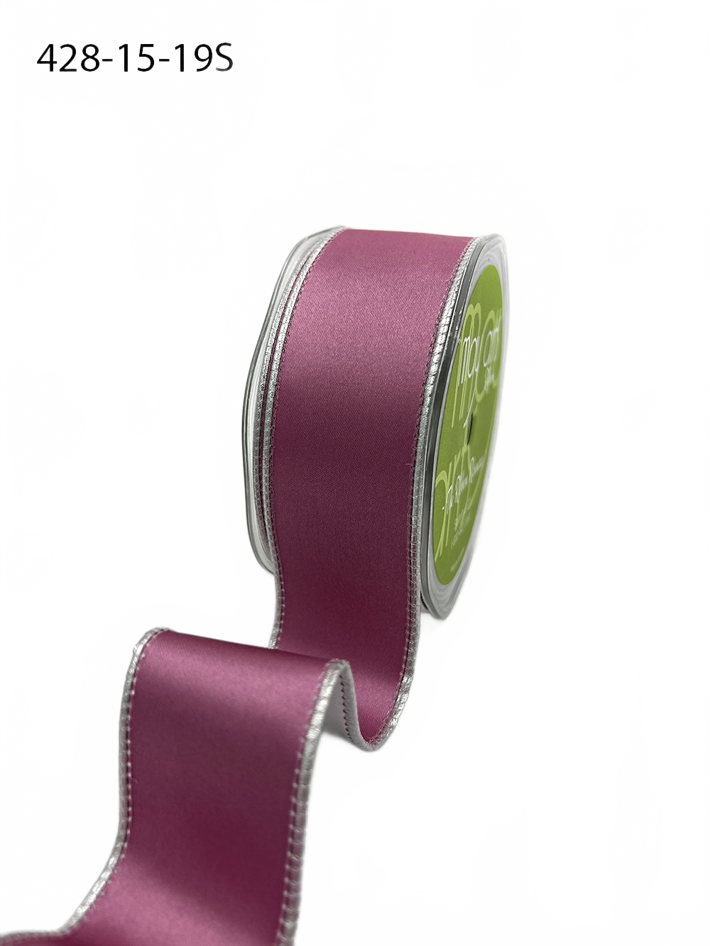 1.5 Inch Satin Metallic Reversible Ribbon With Woven Edge