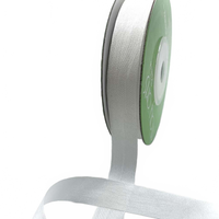 1/2 Inch 100% Hand-Dyed White Silk Ribbon With Woven Edge