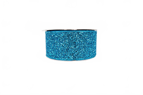 Ribbon Glitter Magic 2.5" Turquoise