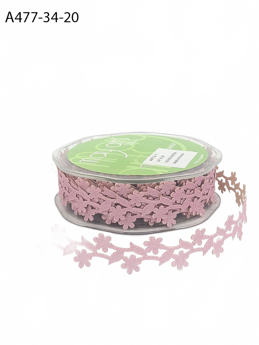 3/4 Inch Adhesive Floral Design Rose Ribbon With Sealed Cut Edge