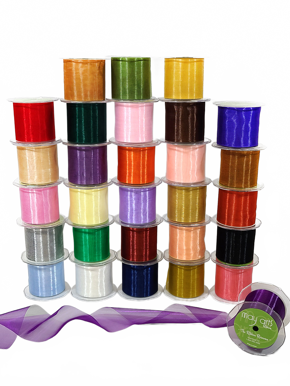 3 Inch Soft Shimmer Bittersweet Sheer Ribbon With Cut Edge
