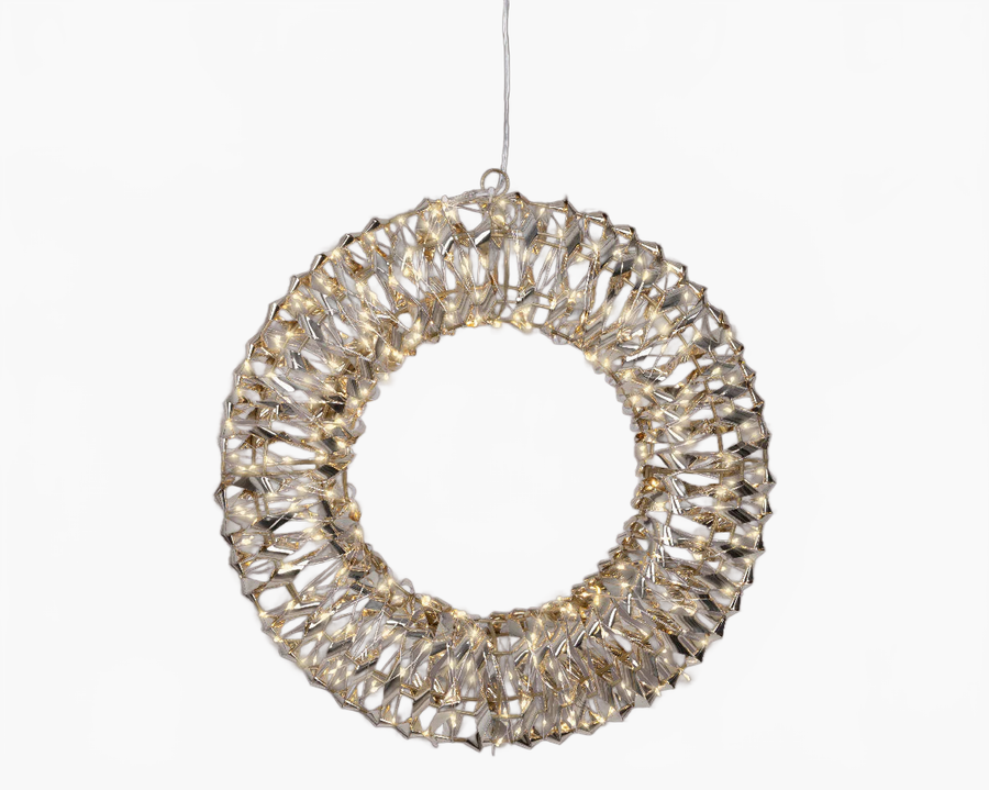 1.3 FT 400 Micro LED Warm White Gold Wreath