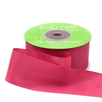 1.25 Inch 100% Hand-Dyed Watermelon Silk Ribbon With Woven Edge