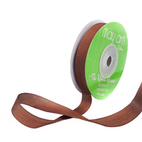 1/2 Inch 100% Hand-Dyed Milk Chocolate Silk Ribbon With Woven Edge