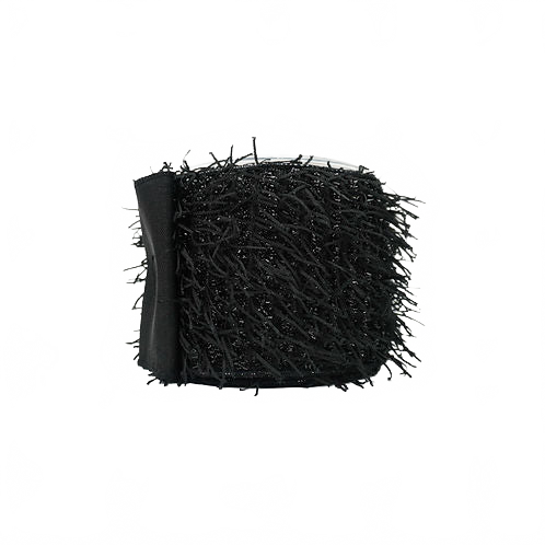 Ribbon Fringe Fur Black