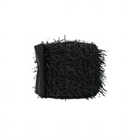 Ribbon Fringe Fur Black