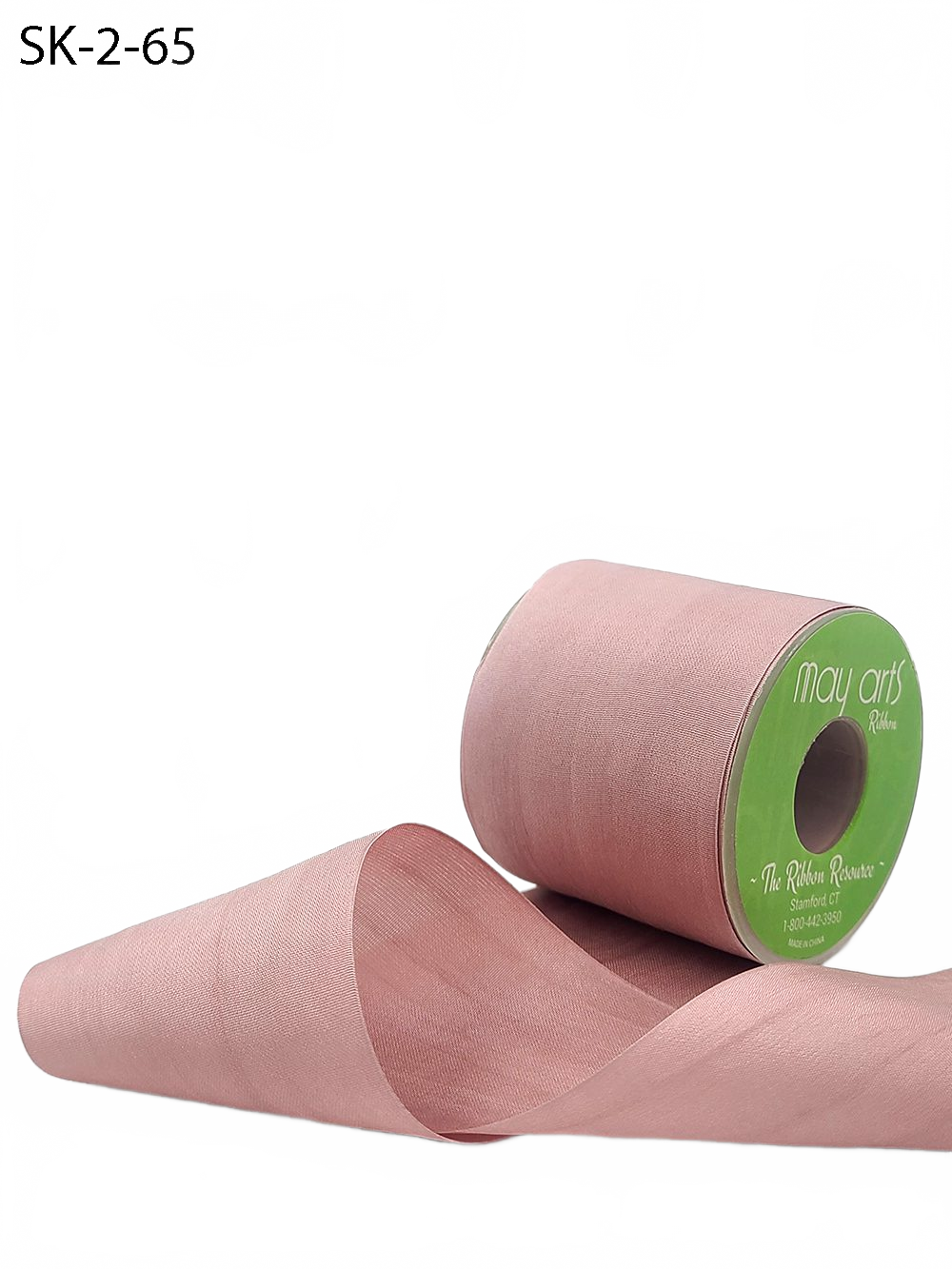 2 Inch 100% Hand-Dyed Woodrose Silk Ribbon With Woven Edge