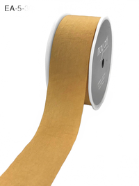 1.5 Inch Wrinkled Faux Gold Silk Ribbon With Cut Edge