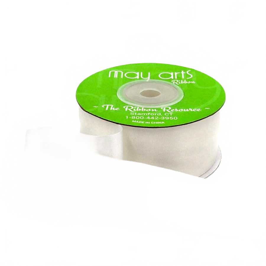 1.25 Inch 100% Hand-Dyed White Silk Ribbon With Woven Edge