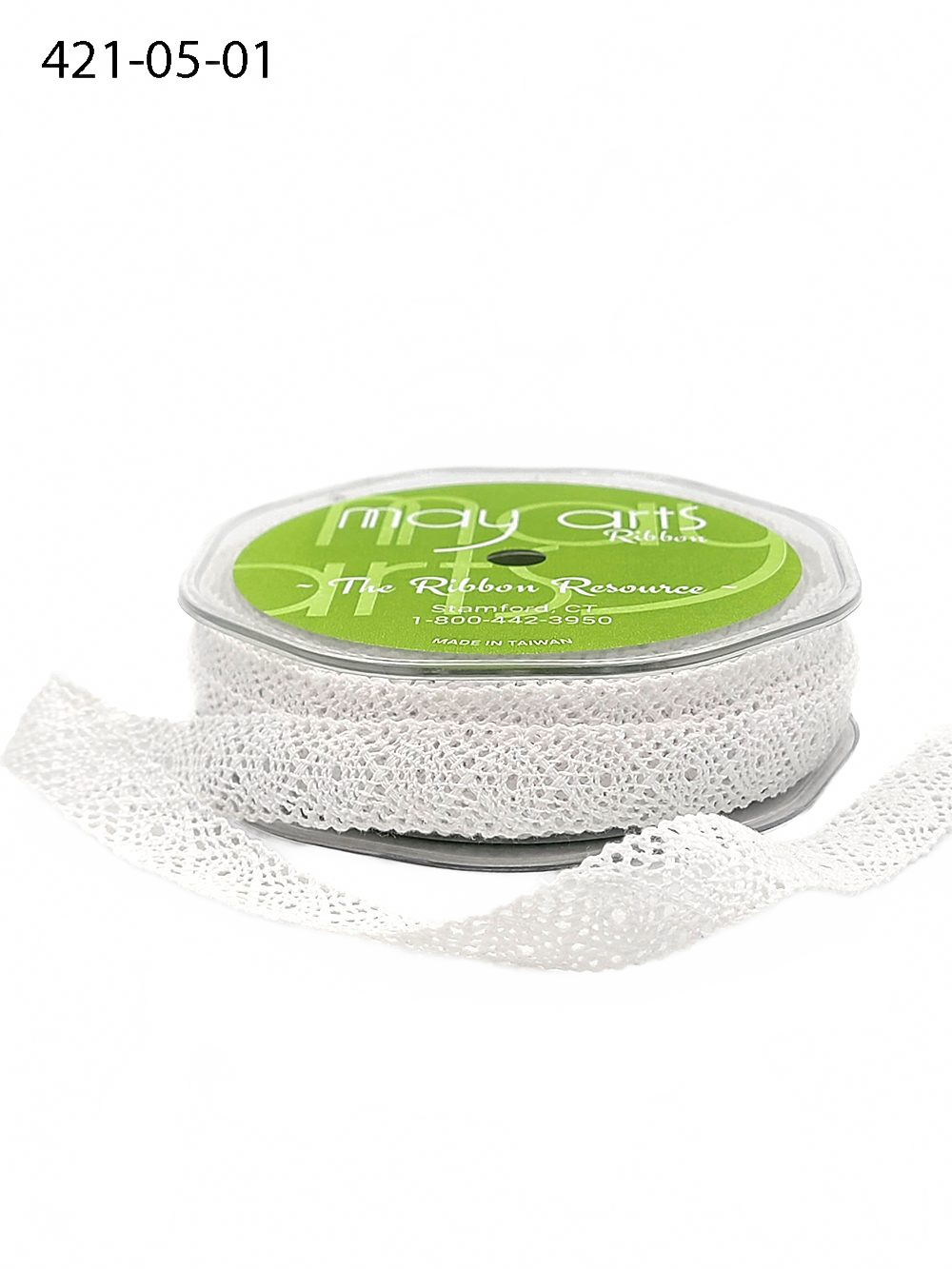 1/2 Inch Crochet White Ribbon