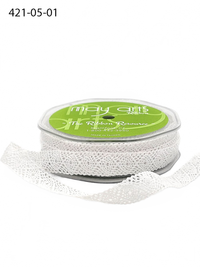 1/2 Inch Crochet White Ribbon