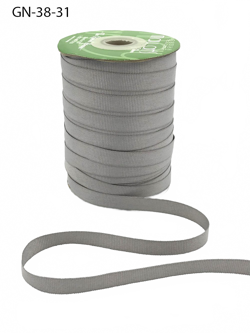 ~3/8 Inch Light-Weight Flat Silver Grosgrain Ribbon With Woven Edge