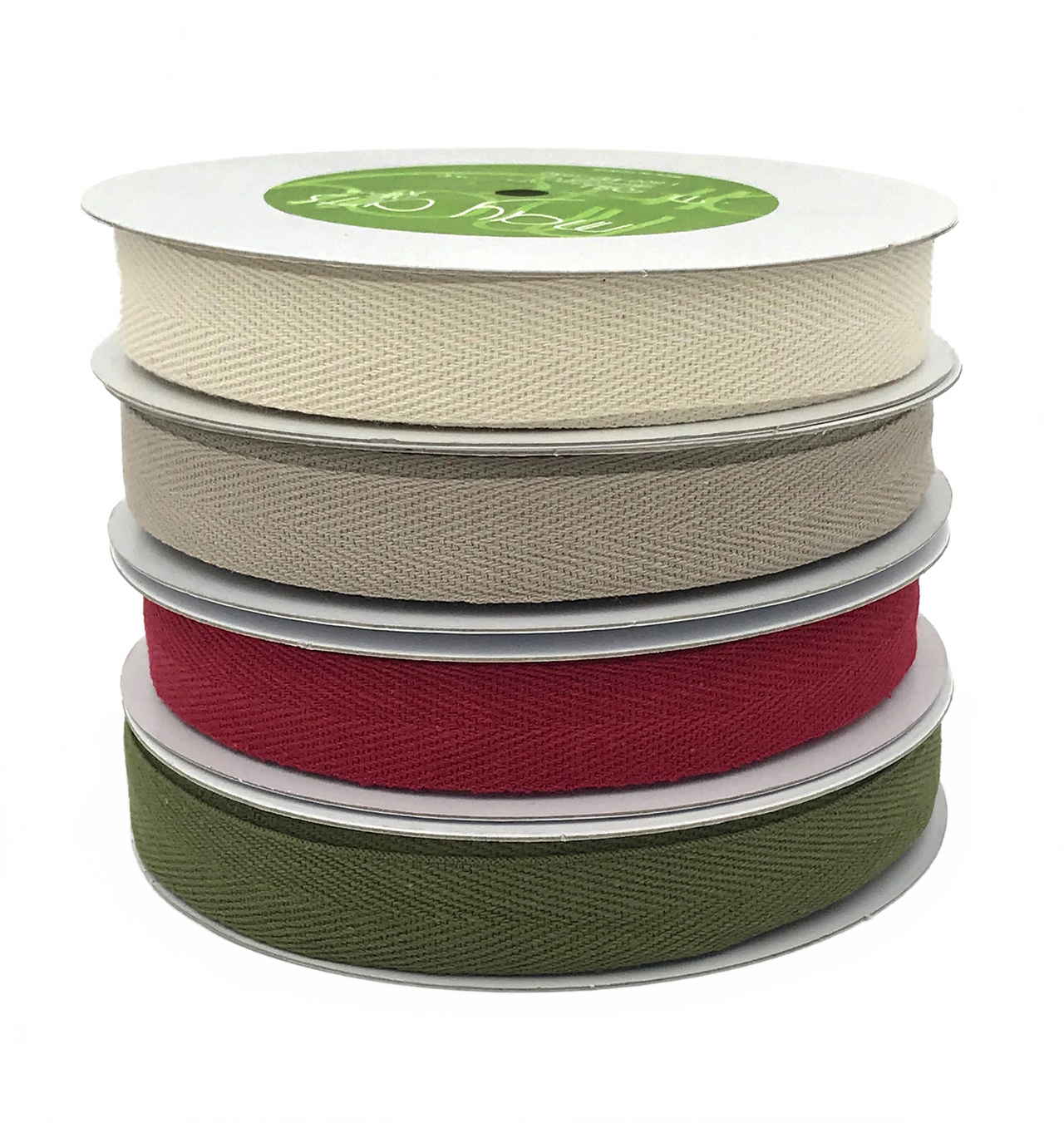 3/4 Inch 100% Cotton Classic Medium Weight Twill Ribbon With Woven Edge