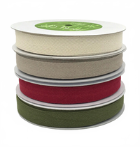 3/4 Inch 100% Cotton Classic Medium Weight Twill Ribbon With Woven Edge