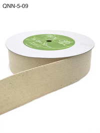 1.5 Inch 100% Cotton Classic Medium Weight Ivory Twill Ribbon With Woven Edge