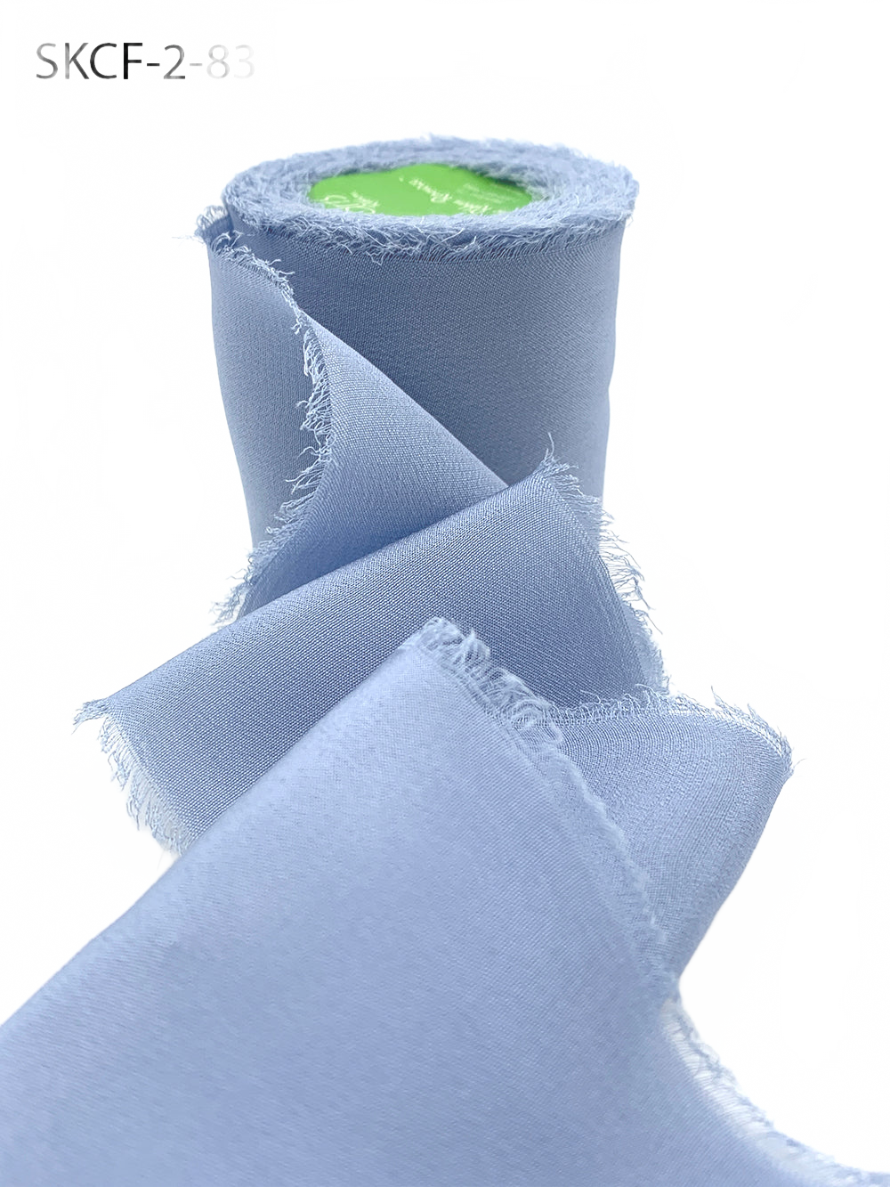 2 Inch 100% Silk Slate Blue Crepe With Frayed Edge (Non-Dyed And Hand-Dyed)