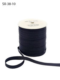3/8 Inch Heavy-Weight (Higher Thread Count) Classic Black Grosgrain Ribbon With Woven Edge