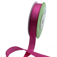 1/2 Inch 100% Hand-Dyed Fuchsia Silk Ribbon With Woven Edge