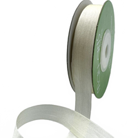 1/2 Inch 100% Hand-Dyed Ivory Buttercream Silk Ribbon With Woven Edge