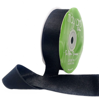 1 Inch Single Sided Sleek Ripple Tape Black Ribbon With Woven Edge