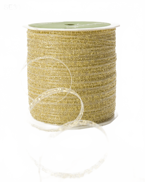 1/8 Inch Sparkle Glitter Curling Gold Ribbon