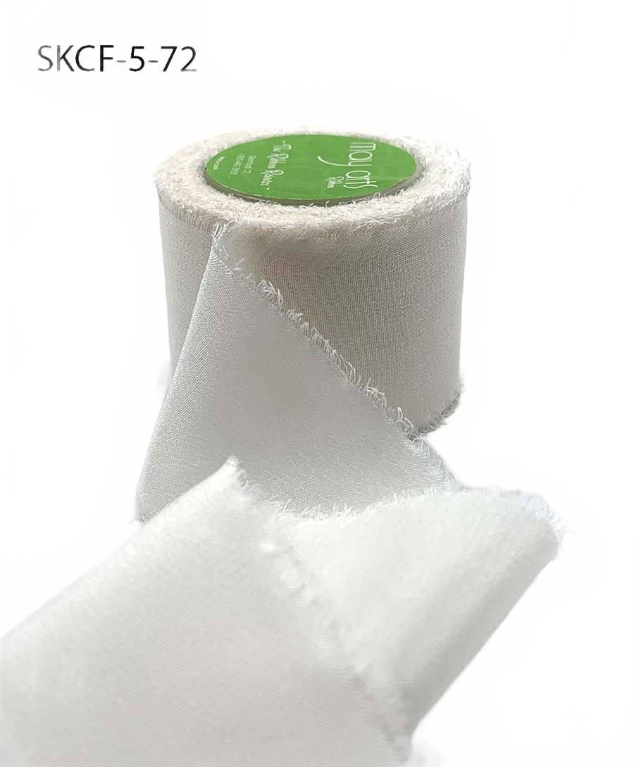 1.25 Inch 100% Silk Crepe With Frayed Edge (Non-Dyed And Hand-Dyed)