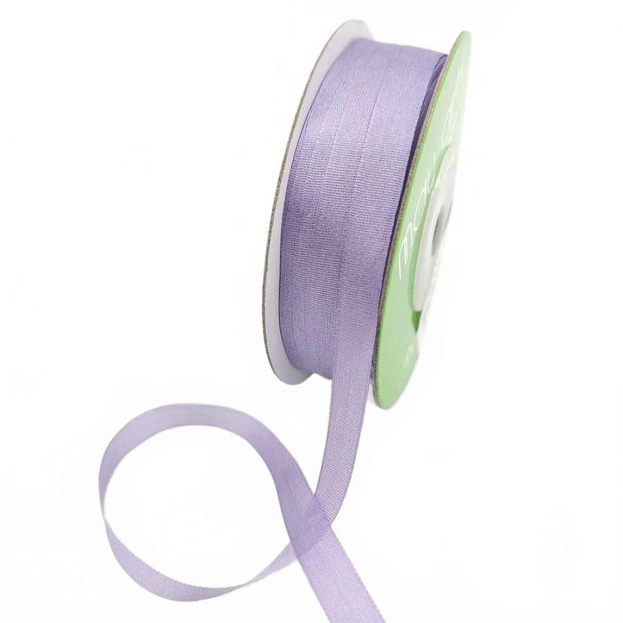 100% Hand-Dyed 1/4 Inch Dark Lavender Silk Ribbon With Woven Edge