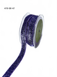 5/8 Inch Bonded Glitter Flat Band Elastic Violet