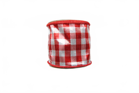 Ribbon Metallic Checks 4X10 Rd/Si