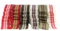 1.5 Inch Holiday Four Stripes Red/Ivory Ribbon With Wired Edge