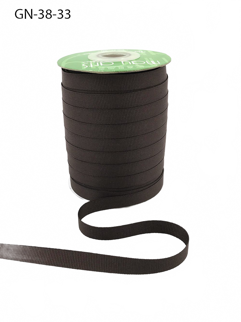 ~3/8 Inch Light-Weight Flat Brown Grosgrain Ribbon With Woven Edge