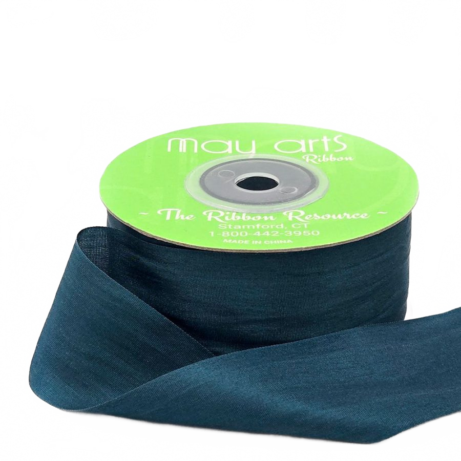 1.25 Inch 100% Hand-Dyed Rainforest Silk Ribbon With Woven Edge