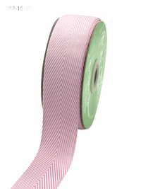 1.5 Inch Mauve Twill Chevron Stripe Ribbon With Woven Edge