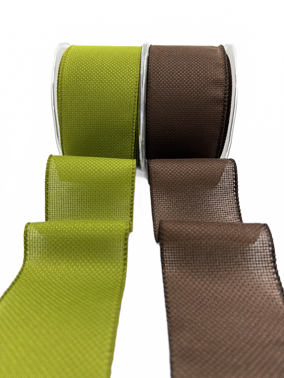 2.5 Inch Woven Textured Ribbon With Wired Edge