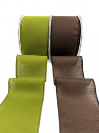 2.5 Inch Woven Textured Ribbon With Wired Edge