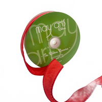 1″ Red Dupioni Ribbon With Wired Edge