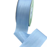 1.25 Inch 100% Hand-Dyed Cerulean Silk Ribbon With Woven Edge