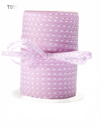 1/8 Inch Solid Stitched Center Lavender Ribbon With Woven Edge