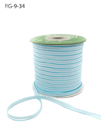 3/16 Inch Woven Light Blue/White Stripes Grosgrain Stripe Ribbon With Woven Edge
