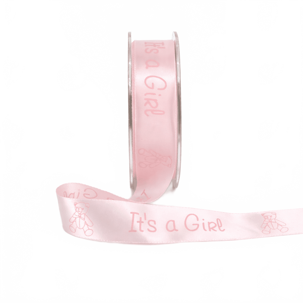 1 Inch “It’s A..” Baby Print Satin Ribbon