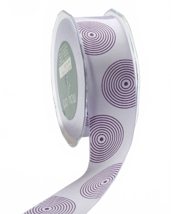 1.5 Inch Lavender/Purple Circles Grosgrain Circles Ribbon