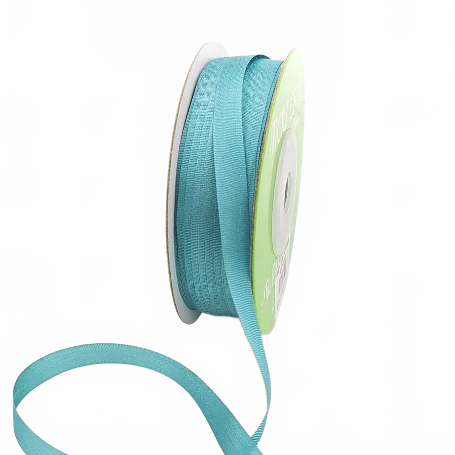 100% Hand-Dyed 1/4 Inch Teal Silk Ribbon With Woven Edge