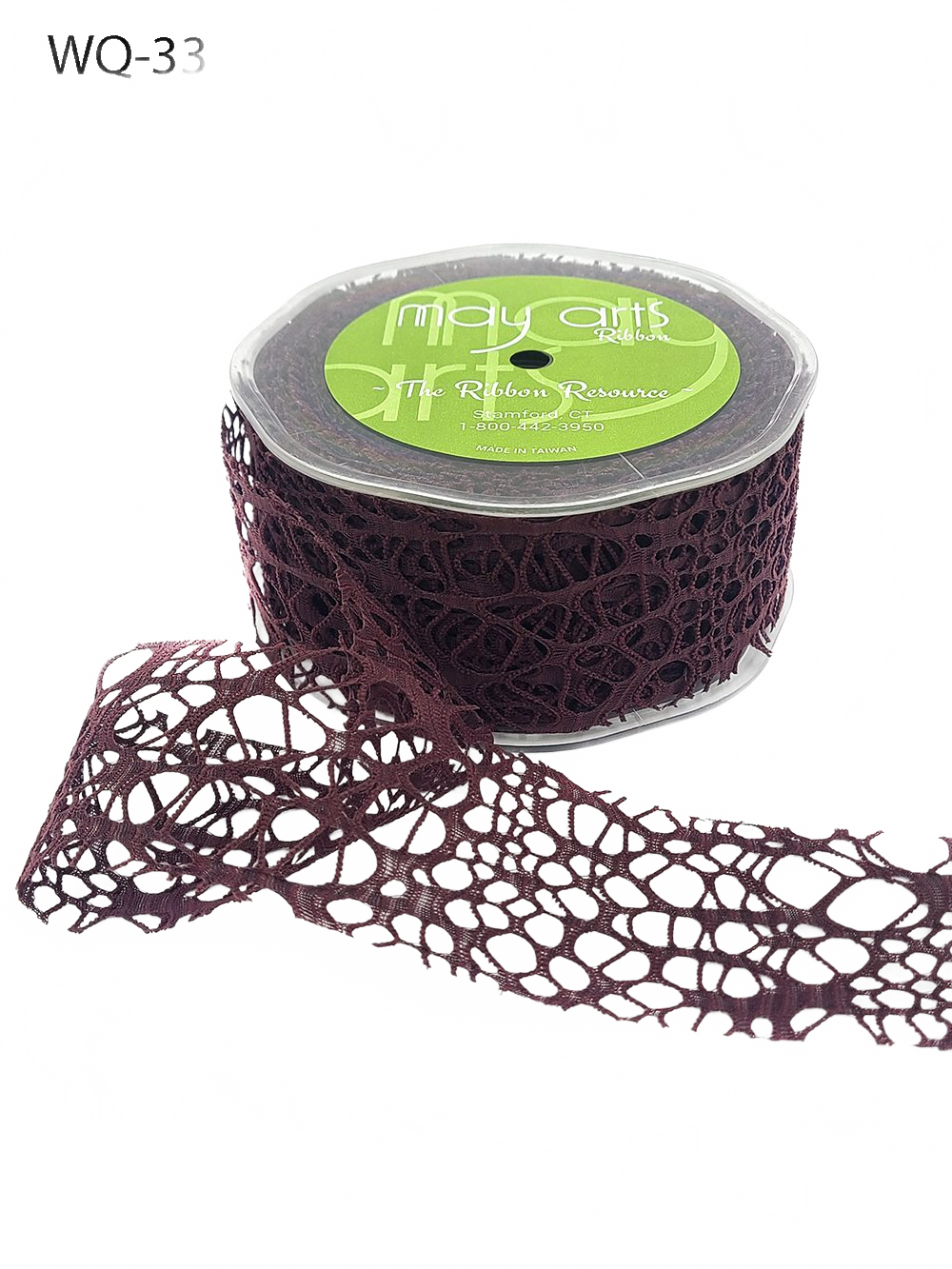 2 Inch Webbed Brown Ribbon With Cut Edge