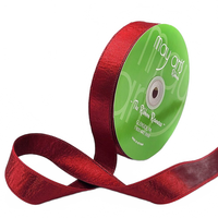 1 Inch Double Sided Sleek Ripple Tape Red Ribbon With Woven Edge
