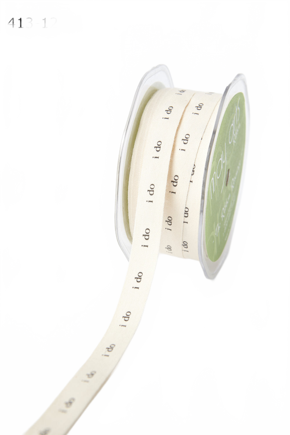 1/2 Ivory I Do Canvas Printed Wedding Ribbon With Woven Edge