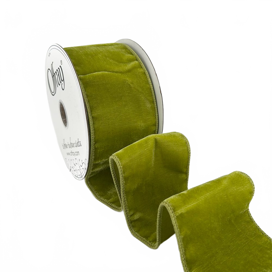 4 Inch Pear Posh Velvet Wired Ribbon Offray